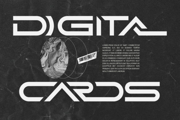 Digital Cards Font: Futuristic Sans Serif for Crafters & Sellers